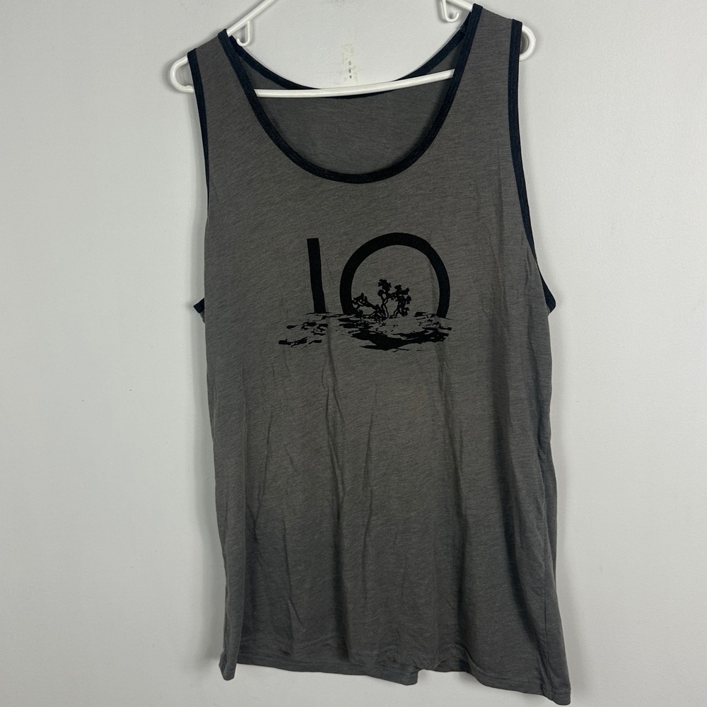 Tentree Mens‎ Grey Black Tank Top Size Large Tencel Lyocell Outdoors Minimalist